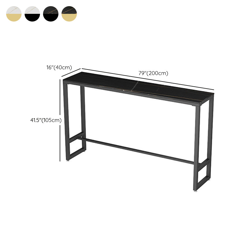 Table de bar à base de tréteau Table de bar en pierre frittée rectangulaire moderne