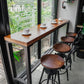 Iron and Wood Rectangular Table Modern Style Milk Tea Shop Cafe Bar Table Clearhalo 'Bar Furniture' 'Bar Tables' 'bar_tables' 'furn' 'furn_bar_tables' 'Furniture' 'Kitchen & Dining Furniture' 6206278