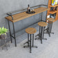 Industriële metalen pub/bartafel met houten tafelblad