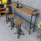 Industriële metalen pub/bartafel met houten tafelblad