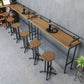 Industriële metalen pub/bartafel met houten tafelblad