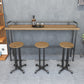Industriële metalen pub/bartafel met houten tafelblad