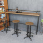 Industriële metalen pub/bartafel met houten tafelblad