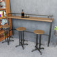 Industriële metalen pub/bartafel met houten tafelblad
