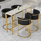 Metal and Marble Rectangular Table, Industrial Style Minimalist Corporate Pantry Bar Table 55.1"L x 15.7"W x 41.3"H Without Chairs Clearhalo 'Bar Furniture' 'Bar Tables' 'bar_tables' 'furn' 'furn_bar_tables' 'Furniture' 'Kitchen & Dining Furniture' 6206403