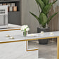 Metal and Marble Rectangular Table, Industrial Style Minimalist Corporate Pantry Bar Table Clearhalo 'Bar Furniture' 'Bar Tables' 'bar_tables' 'furn' 'furn_bar_tables' 'Furniture' 'Kitchen & Dining Furniture' 6206405