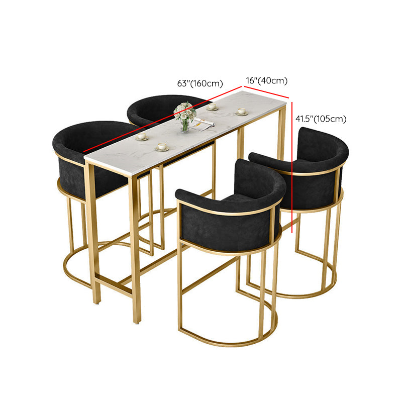 Metal and Marble Rectangular Table, Industrial Style Minimalist Corporate Pantry Bar Table Clearhalo 'Bar Furniture' 'Bar Tables' 'bar_tables' 'furn' 'furn_bar_tables' 'Furniture' 'Kitchen & Dining Furniture' 6206407