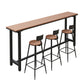 Metal and Wood Rectangular Table, Industrial Style Minimalist Balcony Outdoor Bar Table Clearhalo 'Bar Furniture' 'Bar Tables' 'bar_tables' 'furn' 'furn_bar_tables' 'Furniture' 'Kitchen & Dining Furniture' 6206417