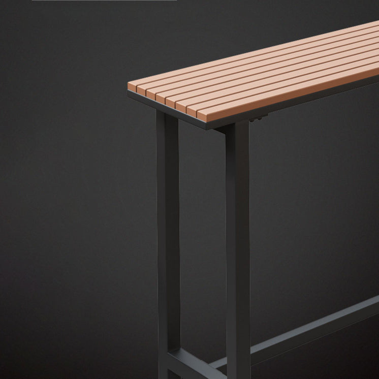 Metal and Wood Rectangular Table, Industrial Style Minimalist Balcony Outdoor Bar Table Clearhalo 'Bar Furniture' 'Bar Tables' 'bar_tables' 'furn' 'furn_bar_tables' 'Furniture' 'Kitchen & Dining Furniture' 6206419