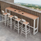 Metal and Wood Rectangular Table, Industrial Style Minimalist Balcony Outdoor Bar Table Clearhalo 'Bar Furniture' 'Bar Tables' 'bar_tables' 'furn' 'furn_bar_tables' 'Furniture' 'Kitchen & Dining Furniture' 6206421