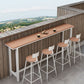 Metal and Wood Rectangular Table, Industrial Style Minimalist Balcony Outdoor Bar Table Clearhalo 'Bar Furniture' 'Bar Tables' 'bar_tables' 'furn' 'furn_bar_tables' 'Furniture' 'Kitchen & Dining Furniture' 6206426