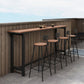 Metal and Wood Rectangular Table, Industrial Style Minimalist Balcony Outdoor Bar Table Clearhalo 'Bar Furniture' 'Bar Tables' 'bar_tables' 'furn' 'furn_bar_tables' 'Furniture' 'Kitchen & Dining Furniture' 6206427