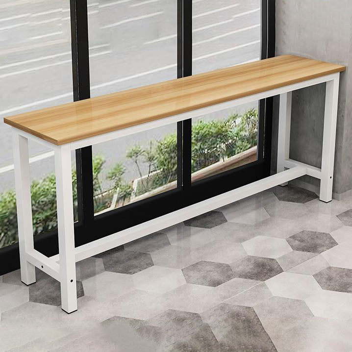 Metal and Wood Rectangular Table, Modern Style Home Living Room Kitchen Bar Table Clearhalo 'Bar Furniture' 'Bar Tables' 'bar_tables' 'furn' 'furn_bar_tables' 'Furniture' 'Kitchen & Dining Furniture' 6206447