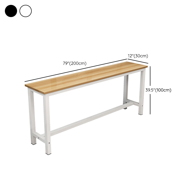 Metal and Wood Rectangular Table, Modern Style Home Living Room Kitchen Bar Table Clearhalo 'Bar Furniture' 'Bar Tables' 'bar_tables' 'furn' 'furn_bar_tables' 'Furniture' 'Kitchen & Dining Furniture' 6206452