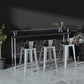 Tavolo da vino industriale da pub/bar in metallo con piano in legno e poggiapiedi