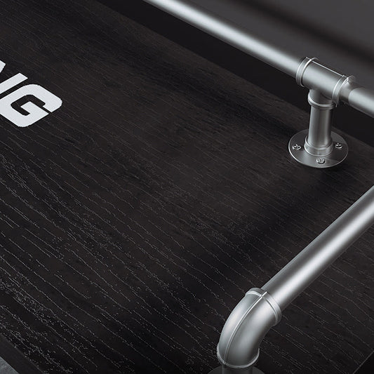 Industriële metalen pub/balk tafel houten top teller wijntafel met voetsteun