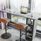 Metal and Slate Rectangular Table, Gorgeous Style Home Minimalist Balcony Bar Table 70.9"L x 17.7"W x 41.3"H Without Chairs Clearhalo 'Bar Furniture' 'Bar Tables' 'bar_tables' 'furn' 'furn_bar_tables' 'Furniture' 'Kitchen & Dining Furniture' 6206489