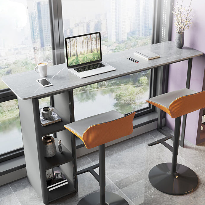 Metal and Slate Rectangular Table, Gorgeous Style Home Minimalist Balcony Bar Table Clearhalo 'Bar Furniture' 'Bar Tables' 'bar_tables' 'furn' 'furn_bar_tables' 'Furniture' 'Kitchen & Dining Furniture' 6206496