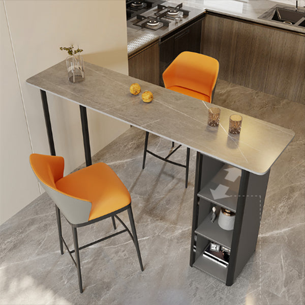 Metal and Slate Rectangular Table, Gorgeous Style Home Minimalist Balcony Bar Table Clearhalo 'Bar Furniture' 'Bar Tables' 'bar_tables' 'furn' 'furn_bar_tables' 'Furniture' 'Kitchen & Dining Furniture' 6206497