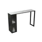 Faux Marble Black Counter Height Dining Table Industrial Metal Base Counter Wine Table