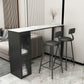 Faux Marble Black Counter Height Dining Table Industrial Metal Base Counter Wine Table