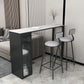 Faux Marble Black Counter Height Dining Table Industrial Metal Base Counter Wine Table