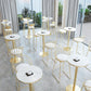 Gold Metal Base Bar Table Glam Round Faux Marble Bar Table for Dining Room Clearhalo 'Bar Furniture' 'Bar Tables' 'bar_tables' 'furn' 'furn_bar_tables' 'Furniture' 'Kitchen & Dining Furniture' 6206598