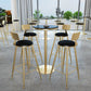 Gold Metal Base Bar Table Glam Round Faux Marble Bar Table for Dining Room Black Round Clearhalo 'Bar Furniture' 'Bar Tables' 'bar_tables' 'furn' 'furn_bar_tables' 'Furniture' 'Kitchen & Dining Furniture' 6206599