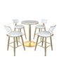 Gold Metal Base Bar Table Glam Round Faux Marble Bar Table for Dining Room 21.7"L x 21.7"W x 29.5"H White Round Clearhalo 'Bar Furniture' 'Bar Tables' 'bar_tables' 'furn' 'furn_bar_tables' 'Furniture' 'Kitchen & Dining Furniture' 6206600
