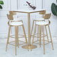Gold Metal Base Bar Table Glam Round Faux Marble Bar Table for Dining Room White Square Clearhalo 'Bar Furniture' 'Bar Tables' 'bar_tables' 'furn' 'furn_bar_tables' 'Furniture' 'Kitchen & Dining Furniture' 6206601