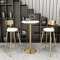 Mesa de comedor de madera maciza Glam, mesa de comedor con pedestal fijo y base de metal