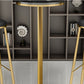 Mesa de comedor de madera maciza Glam, mesa de comedor con pedestal fijo y base de metal