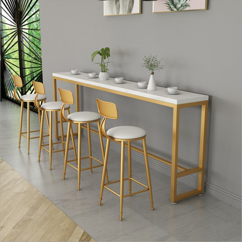 Rectangle White Solid Wood Table Trestle Base Dining Table for Kitchen Living Room Without Chairs Clearhalo 'Bar Furniture' 'Bar Tables' 'bar_tables' 'furn' 'furn_bar_tables' 'Furniture' 'Kitchen & Dining Furniture' 6206659