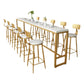 Rectangle White Solid Wood Table Trestle Base Dining Table for Kitchen Living Room Clearhalo 'Bar Furniture' 'Bar Tables' 'bar_tables' 'furn' 'furn_bar_tables' 'Furniture' 'Kitchen & Dining Furniture' 6206661
