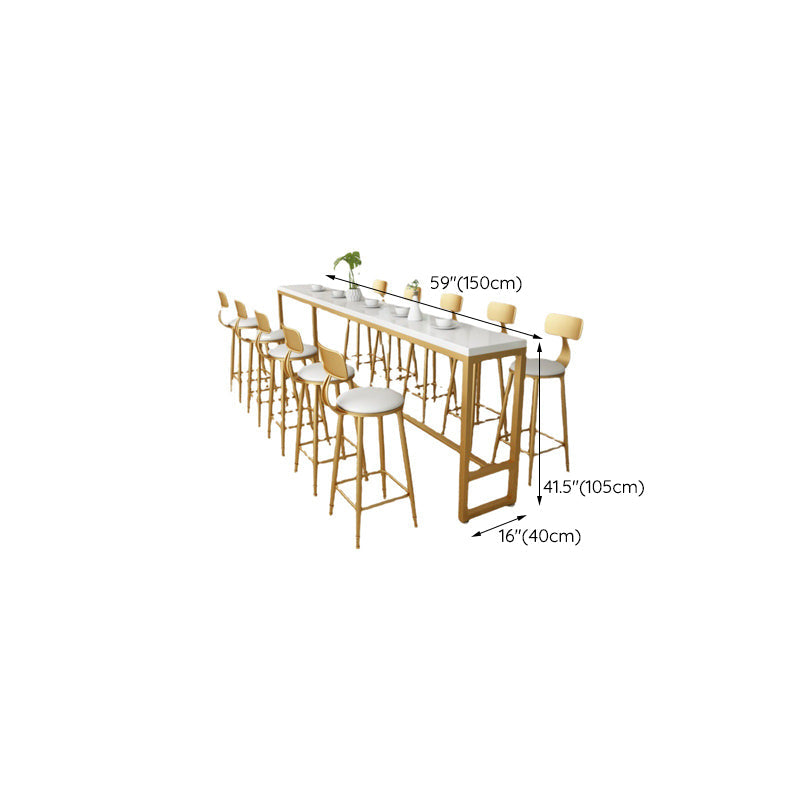 Rectangle White Solid Wood Table Trestle Base Dining Table for Kitchen Living Room Clearhalo 'Bar Furniture' 'Bar Tables' 'bar_tables' 'furn' 'furn_bar_tables' 'Furniture' 'Kitchen & Dining Furniture' 6206663
