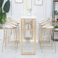 Rectangle White Solid Wood Table Gold and Metal Base Bar Table for Kitchen Living Room 70.9"L x 19.7"W x 41.3"H Without Chairs Clearhalo 'Bar Furniture' 'Bar Tables' 'bar_tables' 'furn' 'furn_bar_tables' 'Furniture' 'Kitchen & Dining Furniture' 6206668