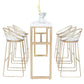 Rectangle White Solid Wood Table Gold and Metal Base Bar Table for Kitchen Living Room Clearhalo 'Bar Furniture' 'Bar Tables' 'bar_tables' 'furn' 'furn_bar_tables' 'Furniture' 'Kitchen & Dining Furniture' 6206671