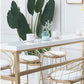 Rectangle White Solid Wood Table Gold and Metal Base Bar Table for Kitchen Living Room Clearhalo 'Bar Furniture' 'Bar Tables' 'bar_tables' 'furn' 'furn_bar_tables' 'Furniture' 'Kitchen & Dining Furniture' 6206674