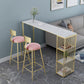Glam Pub Table Double Pedestal Bar Height Rectangle Bar Table for Bar 47.2"L x 15.7"W x 41.3"H Without Chairs Clearhalo 'Bar Furniture' 'Bar Tables' 'bar_tables' 'furn' 'furn_bar_tables' 'Furniture' 'Kitchen & Dining Furniture' 6206703