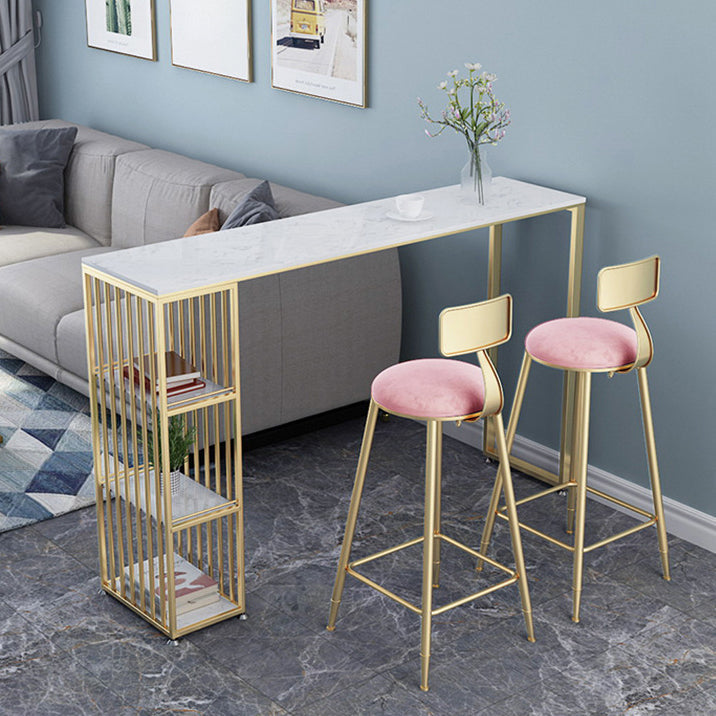 Glam Pub Table Double Pedestal Bar Height Rectangle Bar Table for Bar Clearhalo 'Bar Furniture' 'Bar Tables' 'bar_tables' 'furn' 'furn_bar_tables' 'Furniture' 'Kitchen & Dining Furniture' 6206704
