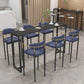 Black and Metal Base Table Industrial Rectangle Sintered Stone Bar Table 70.9"L x 15.7"W x 41.3"H Black Without Footrest Clearhalo 'Bar Furniture' 'Bar Tables' 'bar_tables' 'furn' 'furn_bar_tables' 'Furniture' 'Kitchen & Dining Furniture' 6206710