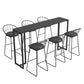 Black and Metal Base Table Industrial Rectangle Sintered Stone Bar Table Black Without Footrest Clearhalo 'Bar Furniture' 'Bar Tables' 'bar_tables' 'furn' 'furn_bar_tables' 'Furniture' 'Kitchen & Dining Furniture' 6206712