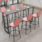 Black and Metal Base Table Industrial Rectangle Sintered Stone Bar Table Gray With Footrest Clearhalo 'Bar Furniture' 'Bar Tables' 'bar_tables' 'furn' 'furn_bar_tables' 'Furniture' 'Kitchen & Dining Furniture' 6206716