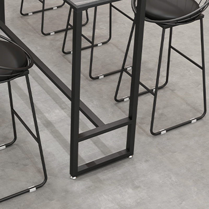 Black and Metal Base Table Industrial Rectangle Sintered Stone Bar Table Clearhalo 'Bar Furniture' 'Bar Tables' 'bar_tables' 'furn' 'furn_bar_tables' 'Furniture' 'Kitchen & Dining Furniture' 6206720