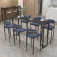 Black and Metal Base Table Industrial Rectangle Sintered Stone Bar Table Clearhalo 'Bar Furniture' 'Bar Tables' 'bar_tables' 'furn' 'furn_bar_tables' 'Furniture' 'Kitchen & Dining Furniture' 6206722