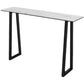 Black and Metal Base Table Rectangle Industrial Sintered Stone Bar Table 39.4"L x 15.7"W x 41.3"H White Without Chairs Clearhalo 'Bar Furniture' 'Bar Tables' 'bar_tables' 'furn' 'furn_bar_tables' 'Furniture' 'Kitchen & Dining Furniture' 6206734