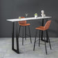 Black and Metal Base Table Rectangle Industrial Sintered Stone Bar Table 63"L x 15.7"W x 41.3"H White Without Chairs Clearhalo 'Bar Furniture' 'Bar Tables' 'bar_tables' 'furn' 'furn_bar_tables' 'Furniture' 'Kitchen & Dining Furniture' 6206735