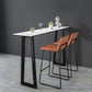 Black and Metal Base Table Rectangle Industrial Sintered Stone Bar Table 55.1"L x 15.7"W x 41.3"H White Without Chairs Clearhalo 'Bar Furniture' 'Bar Tables' 'bar_tables' 'furn' 'furn_bar_tables' 'Furniture' 'Kitchen & Dining Furniture' 6206736