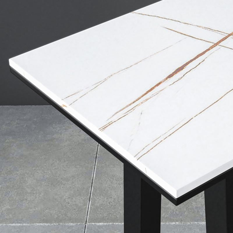 Black and Metal Base Table Rectangle Industrial Sintered Stone Bar Table Clearhalo 'Bar Furniture' 'Bar Tables' 'bar_tables' 'furn' 'furn_bar_tables' 'Furniture' 'Kitchen & Dining Furniture' 6206739