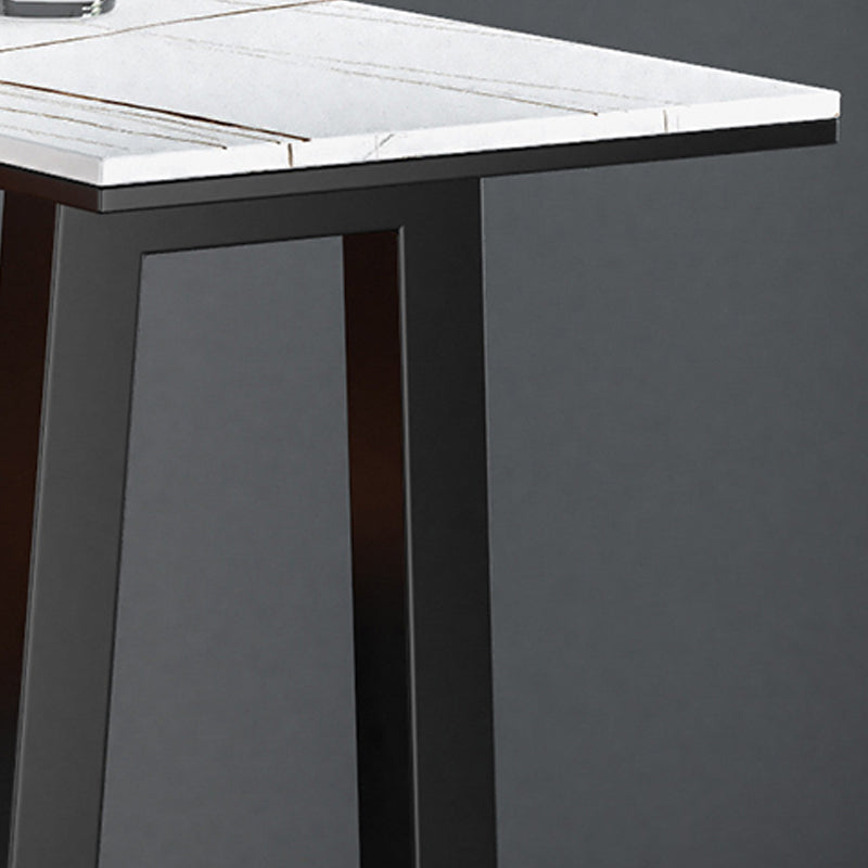 Black and Metal Base Table Rectangle Industrial Sintered Stone Bar Table Clearhalo 'Bar Furniture' 'Bar Tables' 'bar_tables' 'furn' 'furn_bar_tables' 'Furniture' 'Kitchen & Dining Furniture' 6206740